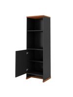 Conjunto Escritório 2 Peças - Mesa E Armário Verbena - Preto/ Preto/