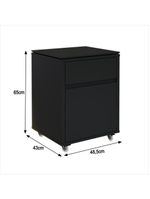 Conjunto De Escritório Office 4 Peças Mesa Gaveteiro Balcão - Preto Preto