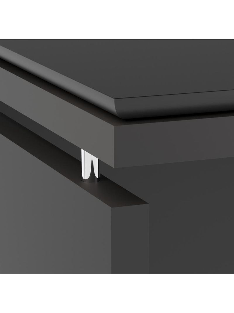 Conjunto De Escritório Office 4 Peças Mesa Gaveteiro Balcão - Preto Preto