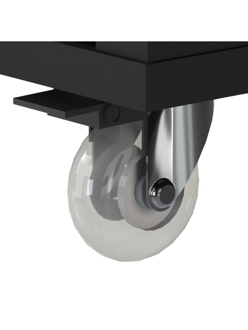 Conjunto De Escritório Office 4 Peças Mesa Gaveteiro Balcão - Preto Preto