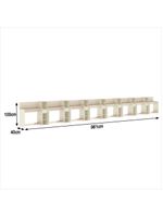 Conjunto De Escritório Tech 7 Livreiro E 8 Mesas 90cm - Vian - Off White E Cedro Off White E Cedro