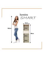 Conjunto De Escritório Tech 7 Livreiro E 8 Mesas 90cm - Vian - Off White E Cedro Off White E Cedro