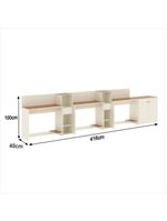 Conjunto De Escritório Tech 2 Livreiro 1 Buffet E 3 Mesas 90 - Off White E Cedro Off White E Cedro