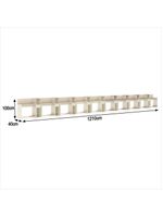 Conjunto De Escritório Tech 9 Livreiro E 10 Mesas 90cm - Via - Off White E Cedro Off White E Cedro