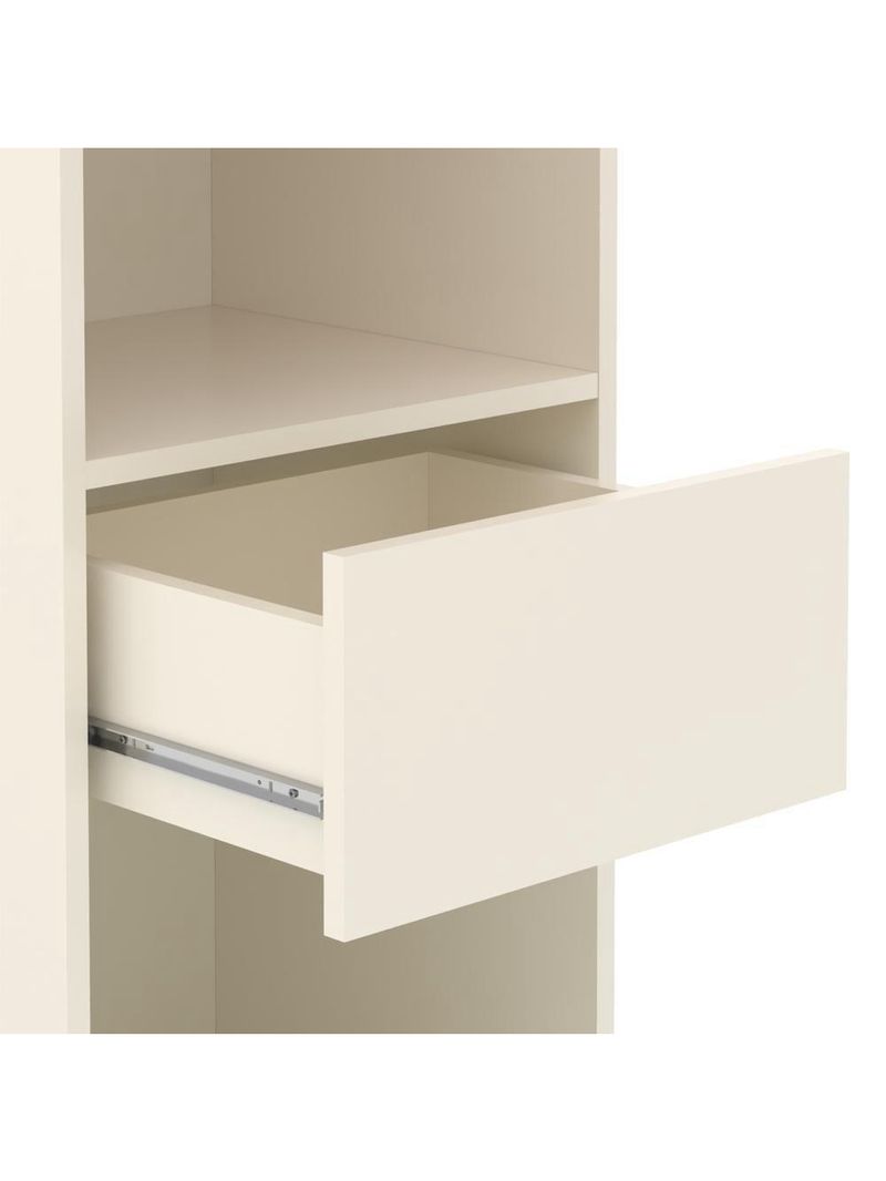 Conjunto De Escritório Tech 2 Livreiro E 3 Mesas 90cm - Vian - Off White E Cedro Off White E Cedro