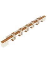 Conjunto De Escritório Tech 5 Livreiro 2 Buffet E 6 Mesas 90 - Off White E Cedro Off White E Cedro