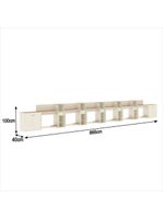 Conjunto De Escritório Tech 5 Livreiro 2 Buffet E 6 Mesas 90 - Off White E Cedro Off White E Cedro