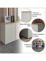 Conjunto De Escritório Office 3 Peças Mesa Balcão Armário Tu - Fendi E Freijó Fendi E Freijó