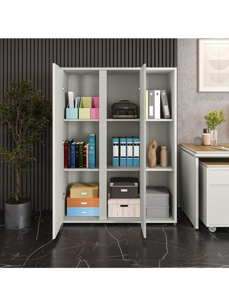 Conjunto De Escritório Office 3 Peças Mesa Balcão Armário Tu - Fendi E Freijó Fendi E Freijó