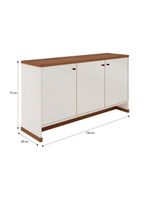 Conjunto Escritório 2 Peças - Buffet E Armário Verbena - Offwhite/ Offwhite/