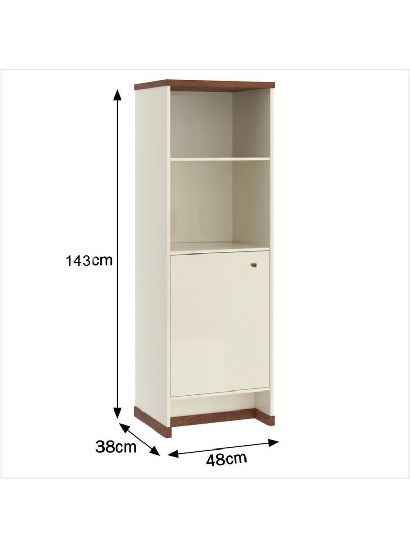 Conjunto Escritório 2 Peças - Buffet E Armário Verbena - Offwhite/ Offwhite/