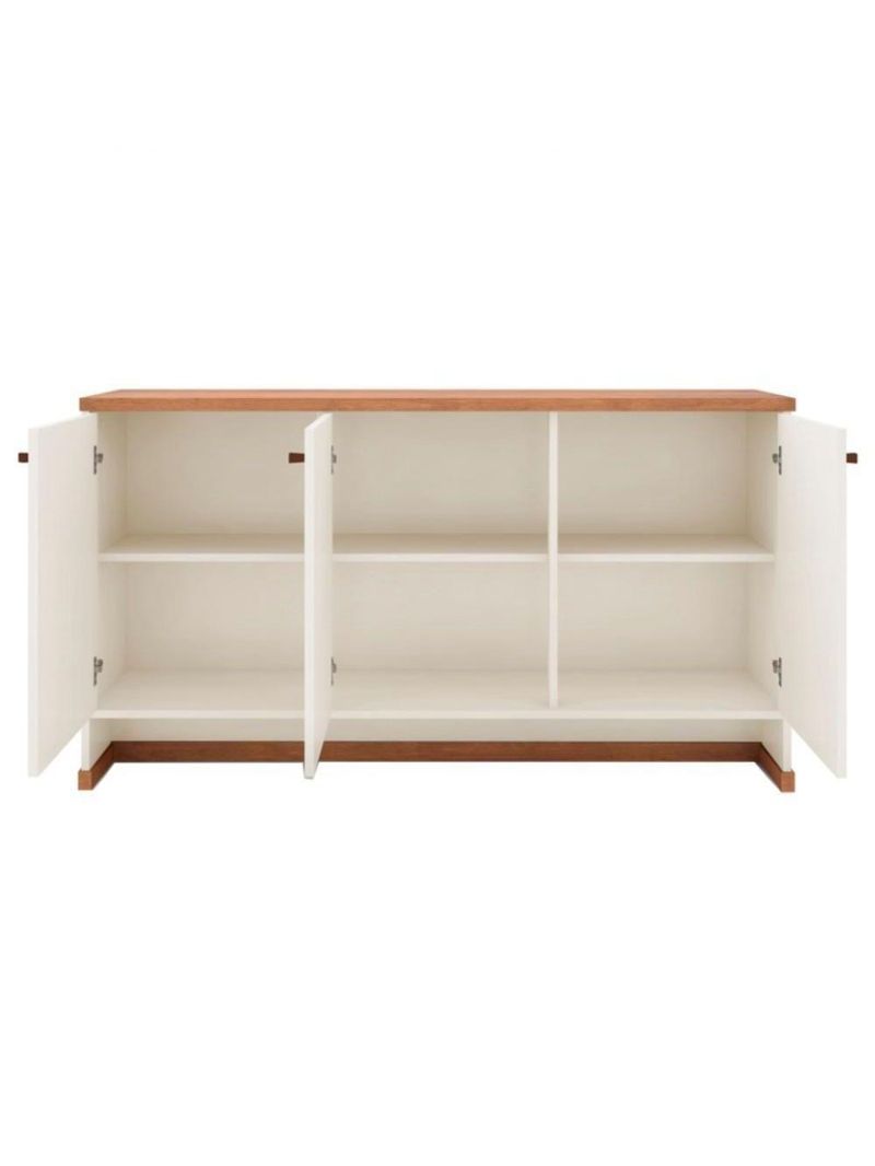 Conjunto Escritório 2 Peças - Buffet E Armário Verbena - Offwhite/ Offwhite/