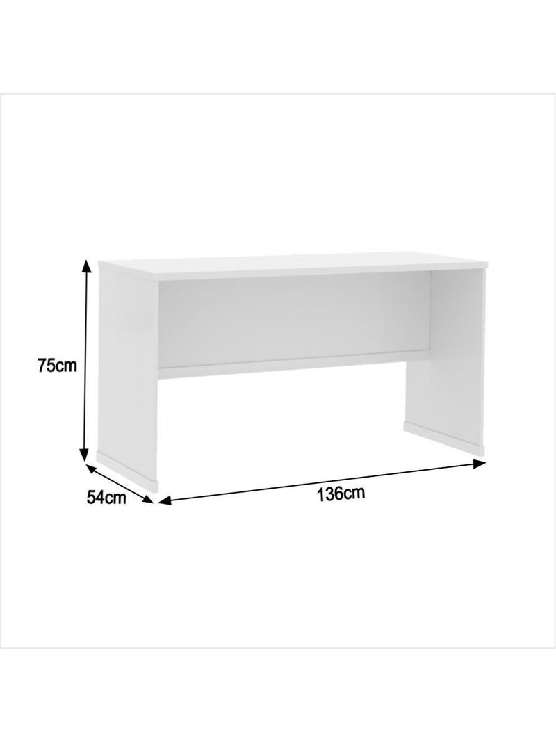 Conjunto Escritório Office Escrivaninha Balcões Gaveteiro Ve - Branco Branco