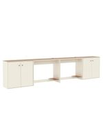 Conjunto De Escritório 4 Peças Tech Office 2 Mesas E 2 Apara - Off White E Cedro Off White E Cedro