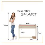 Conjunto De Escritório 4 Peças Tech Office 2 Mesas E 2 Apara - Off White E Cedro Off White E Cedro
