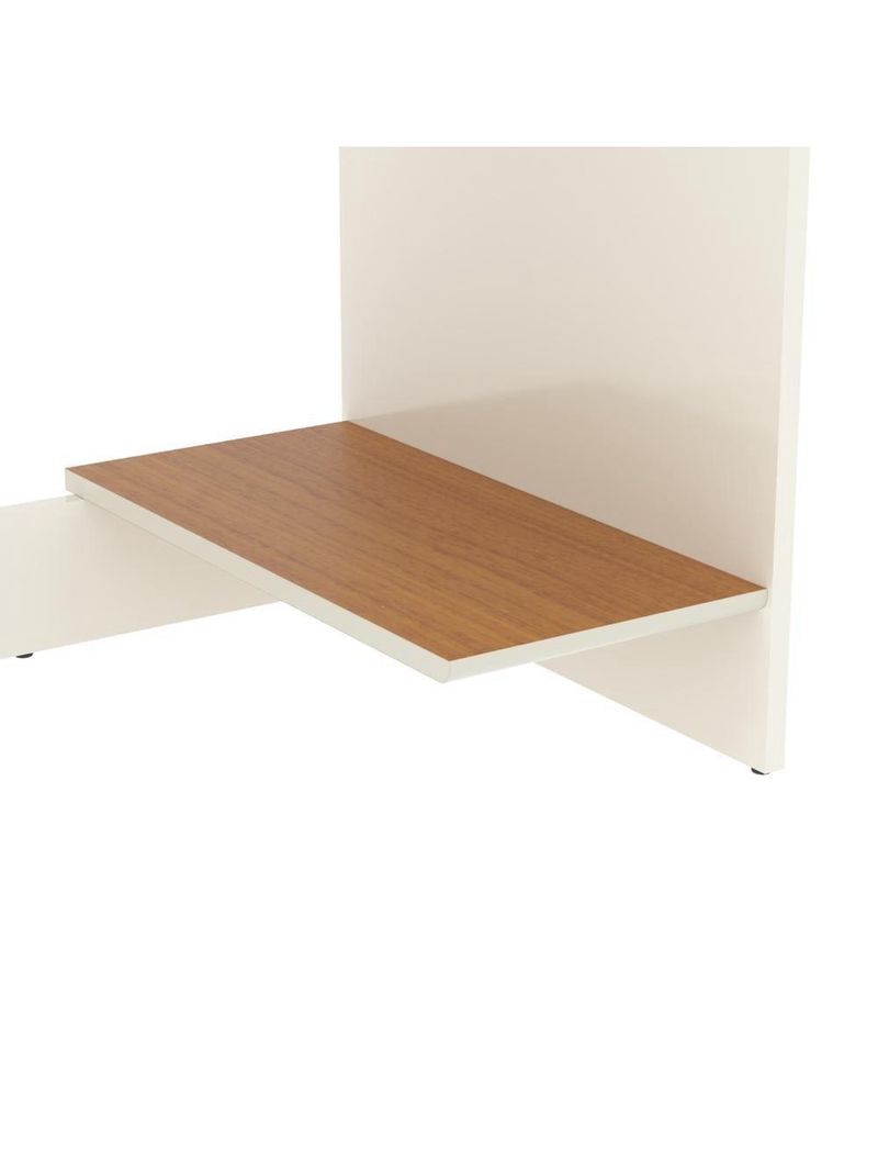 Conjunto De Escritório 4 Peças Tech Office 2 Mesas E 2 Apara - Off White E Cedro Off White E Cedro
