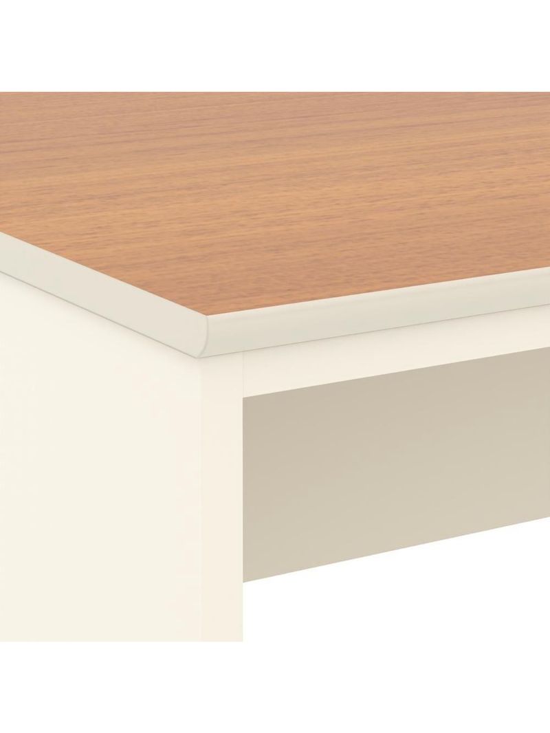 Conjunto De Escritório 4 Peças Tech Office 2 Mesas E 2 Apara - Off White E Cedro Off White E Cedro