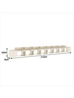 Conjunto De Escritório Tech 7 Livreiro 2 Buffet E 8 Mesas 90 - Off White E Cedro Off White E Cedro