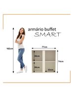 Conjunto De Escritório Tech 1 Livreiro 1 Buffet E 2 Mesas 90 - Off White E Cedro Off White E Cedro