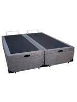 Cama Box Baú King Bipartido Suede Serene Cinza 192x203x44