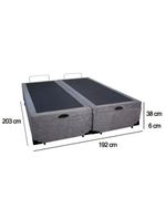 Cama Box Baú King Bipartido Suede Serene Cinza 192x203x44
