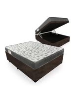 Cama Box Baú Casal Suede + Colchão De Espuma D33 - Sereneprime - 138cm Cor:marrom