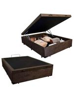 Cama Box Baú Casal Suede + Colchão De Espuma D33 - Sereneprime - 138cm Cor:marrom