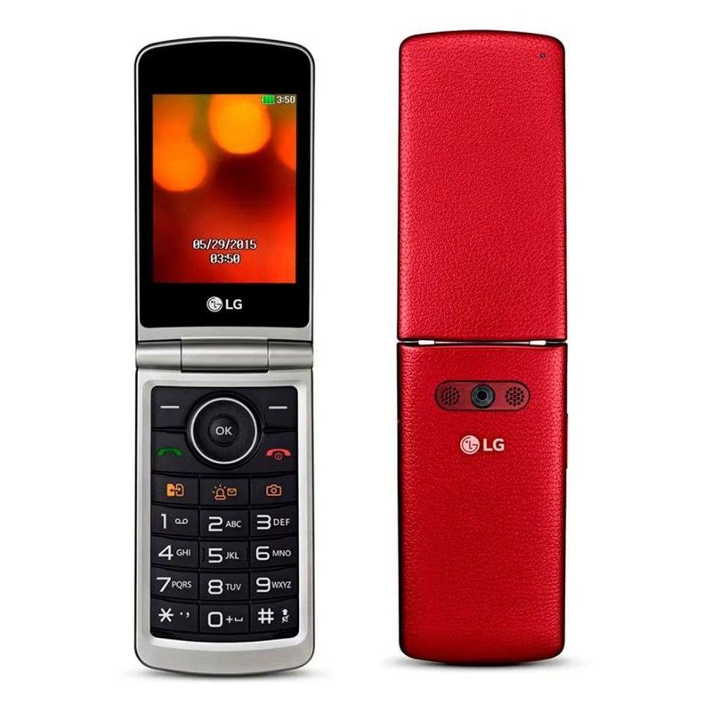 Celular LG G360 Dual Sim 20MB Tela 3 Polegadas com Bluetooth e Rádio FM Vermelho