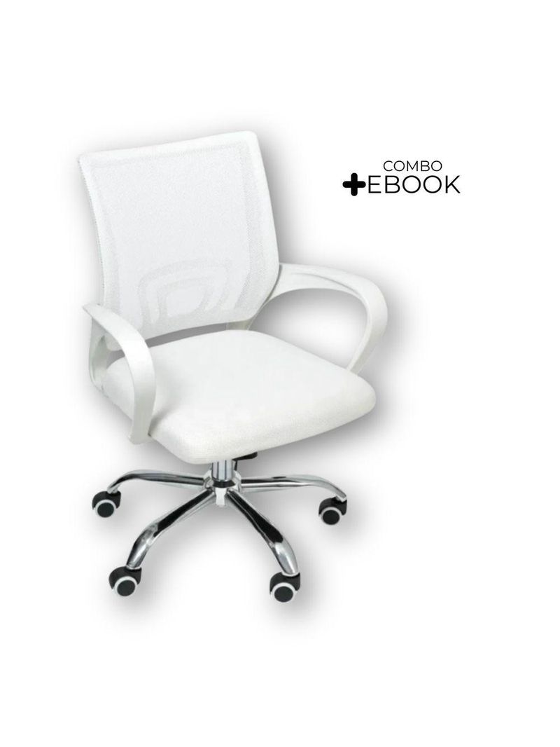 Kit 6 Cadeiras Escritório Oficial Begônia Ergonômico Branco