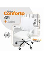 Kit 6 Cadeiras Escritório Oficial Begônia Ergonômico Branco