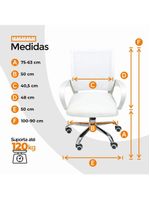 Kit 6 Cadeiras Escritório Oficial Begônia Ergonômico Branco