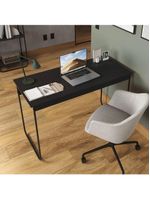 Mesa De Estudos Escrivaninha Home Office Industrial Criare Quarto Escritório Bancada Simples Preto