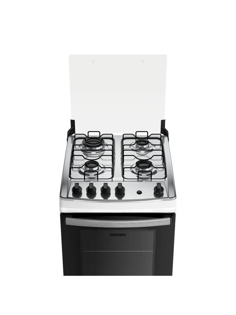 Fogão 4 Bocas Branco Com Mesa Inox Dako Supreme Bivolt