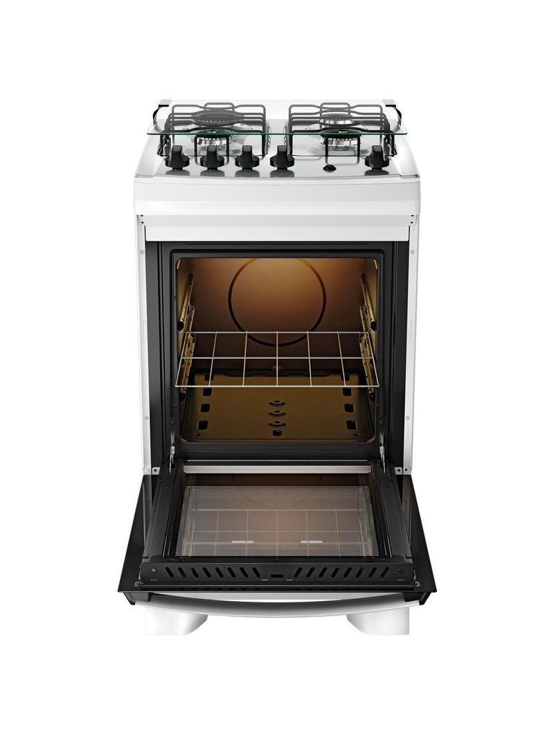 Fogão 4 Bocas Branco Com Mesa Inox Dako Supreme Bivolt