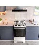 Fogão 4 Bocas Branco Com Mesa Inox Dako Supreme Bivolt