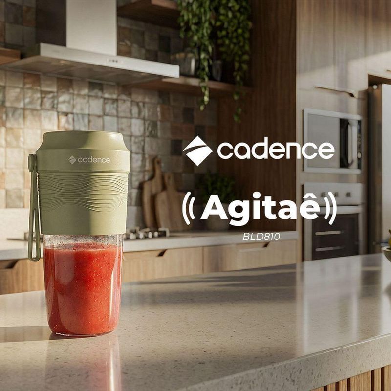 Blender Portátil sem Fio Agitaê BLD810 Bivolt USB-C para Smoothies e Sucos no Dia a Dia Cadence