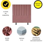 Cabeceira Estofada Cama Box King 195 Cm Sophia Carla Suede Cor:rosê