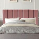 Cabeceira Estofada Cama Box King 195 Cm Sophia Carla Suede Cor:rosê