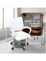 Kit 2 Cadeiras Escritório Oficial Begônia Ergonômico Branco