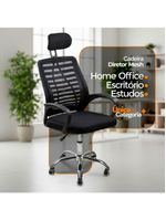 Kit 2 Cadeiras Escritório Oficial Diretor Tela Mesh Encosto