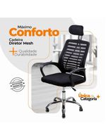 Kit 2 Cadeiras Escritório Oficial Diretor Tela Mesh Encosto