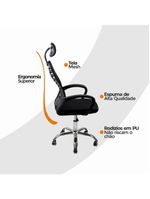 Kit 2 Cadeiras Escritório Oficial Diretor Tela Mesh Encosto