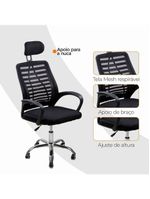 Kit 4 Cadeiras Escritório Oficial Diretor Tela Mesh Encosto