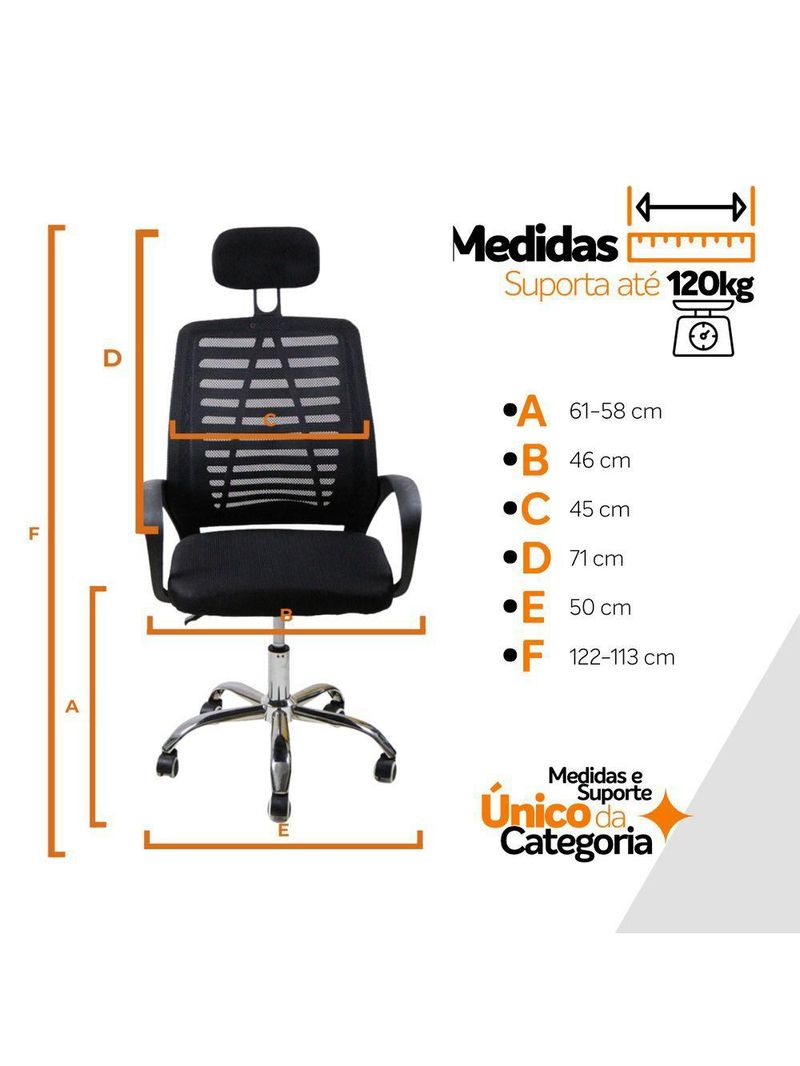 Kit 8 Cadeiras Escritório Diretor Tela Mesh Encosto + E-book