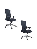 Kit 2 Cadeiras De Escritório Diretor Ergonômica Oficial Corporativa Work Sem Apoio