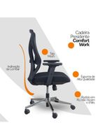 Kit 2 Cadeiras De Escritório Diretor Ergonômica Oficial Corporativa Work Sem Apoio
