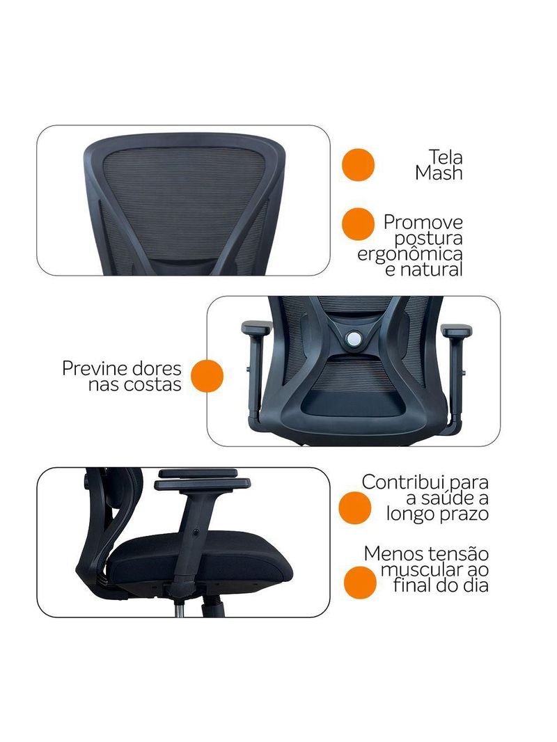 Kit 2 Cadeiras De Escritório Diretor Ergonômica Oficial Corporativa Work Sem Apoio