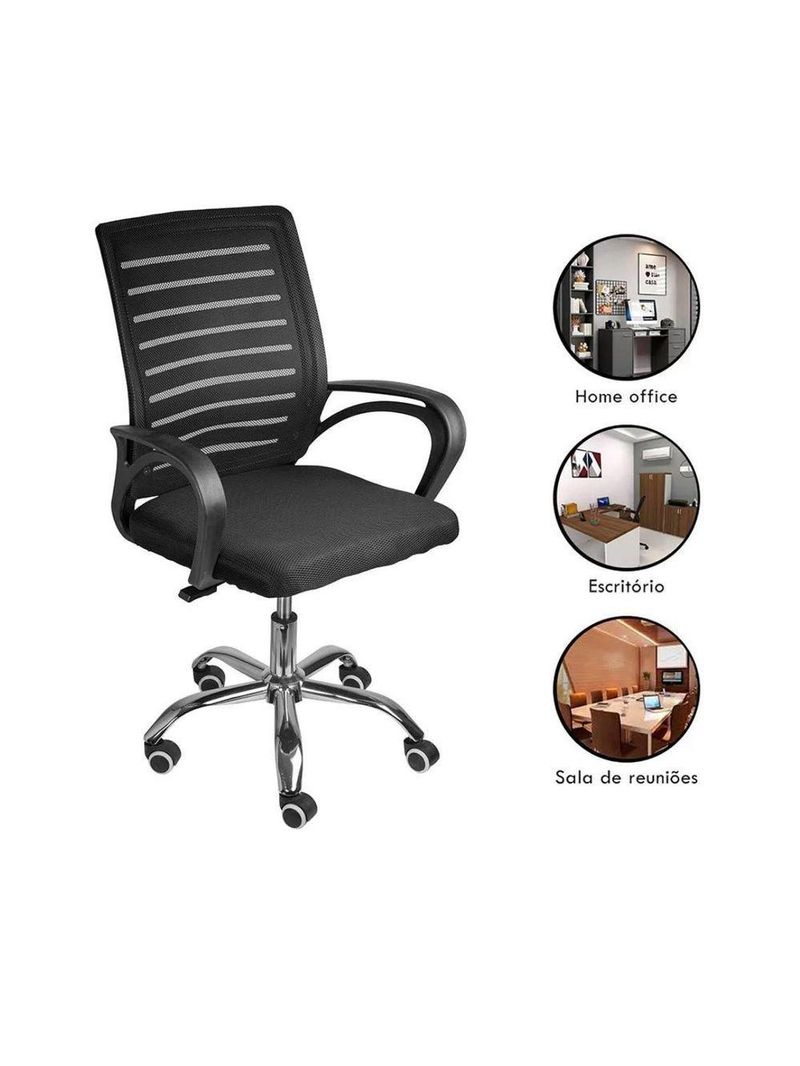 Kit 2 Cadeiras De Escritório Secretaria Diretor Roma Ergonômica