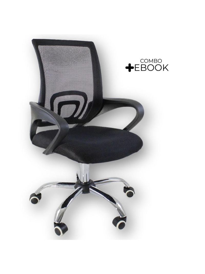 Kit 2 Cadeiras Escritório Oficial Begônia Ergonômico Preto