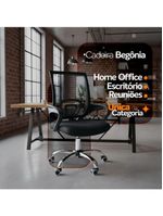 Kit 2 Cadeiras Escritório Oficial Begônia Ergonômico Preto
